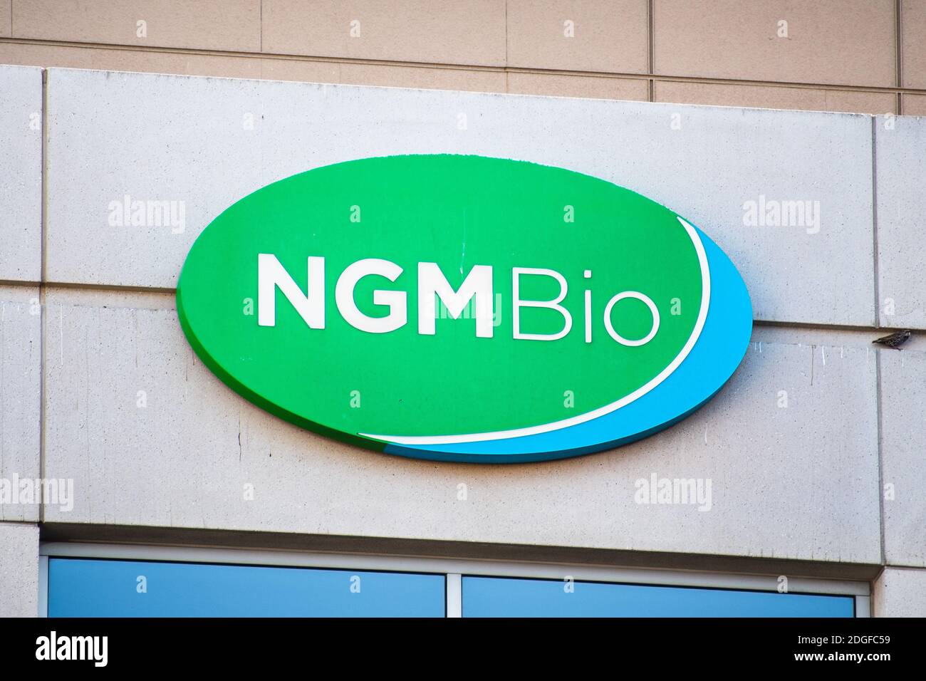 Sep 21, 2020 South San Francisco / CA / USA - NGM Bio logo at their headquarters in Silicon Valley; NGM Biopharmaceuticals, Inc. operates as a clinica Stock Photo
