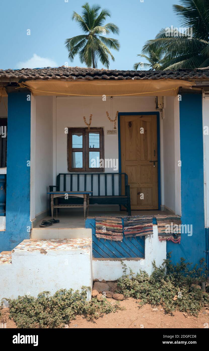 View of the entrance to a village house in Goa, India Stock Photo ...