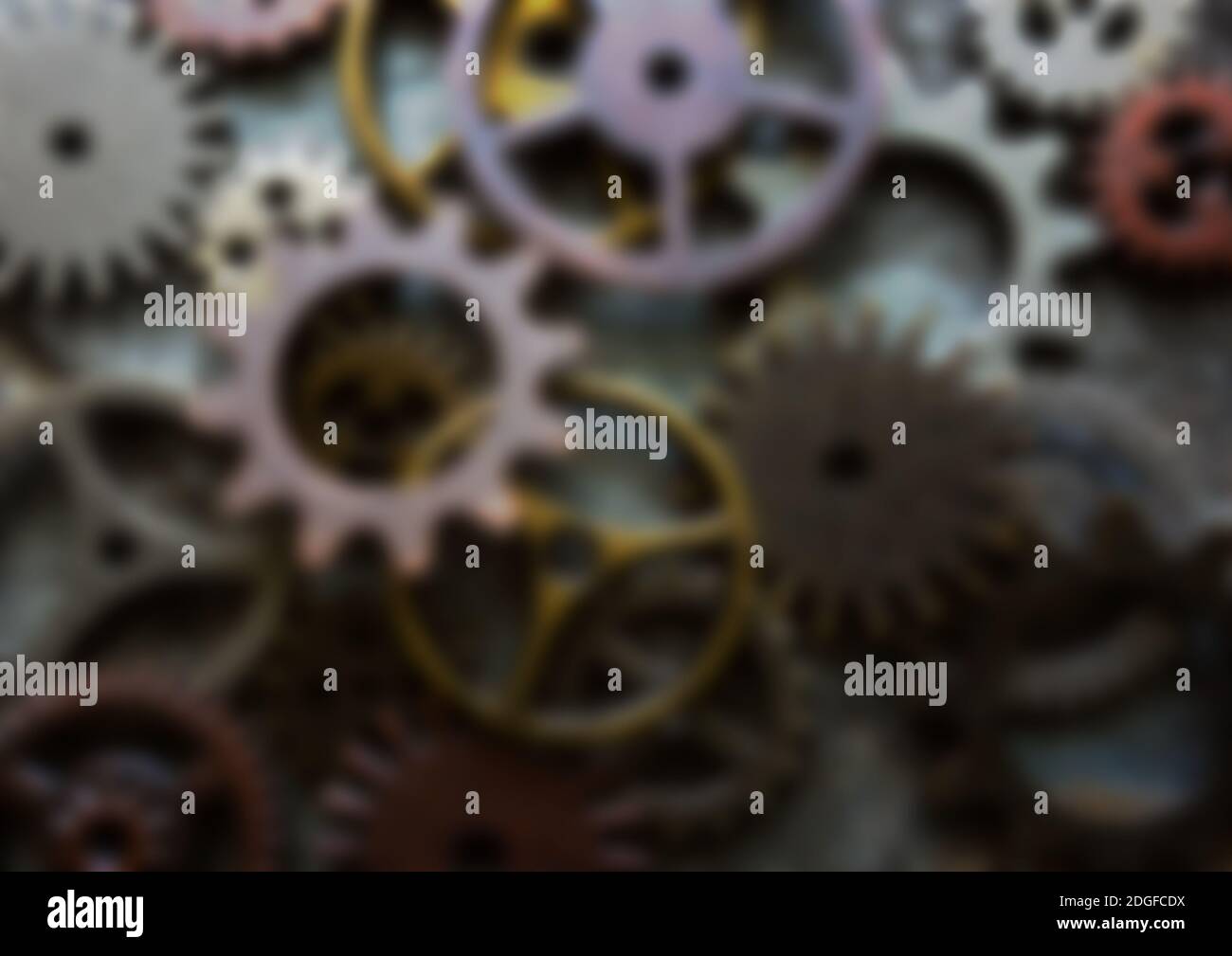 Blurred gears and components background Stock Photo