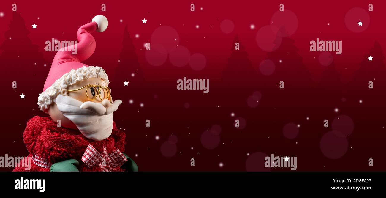 Christmas letter with santa image Stock Photo