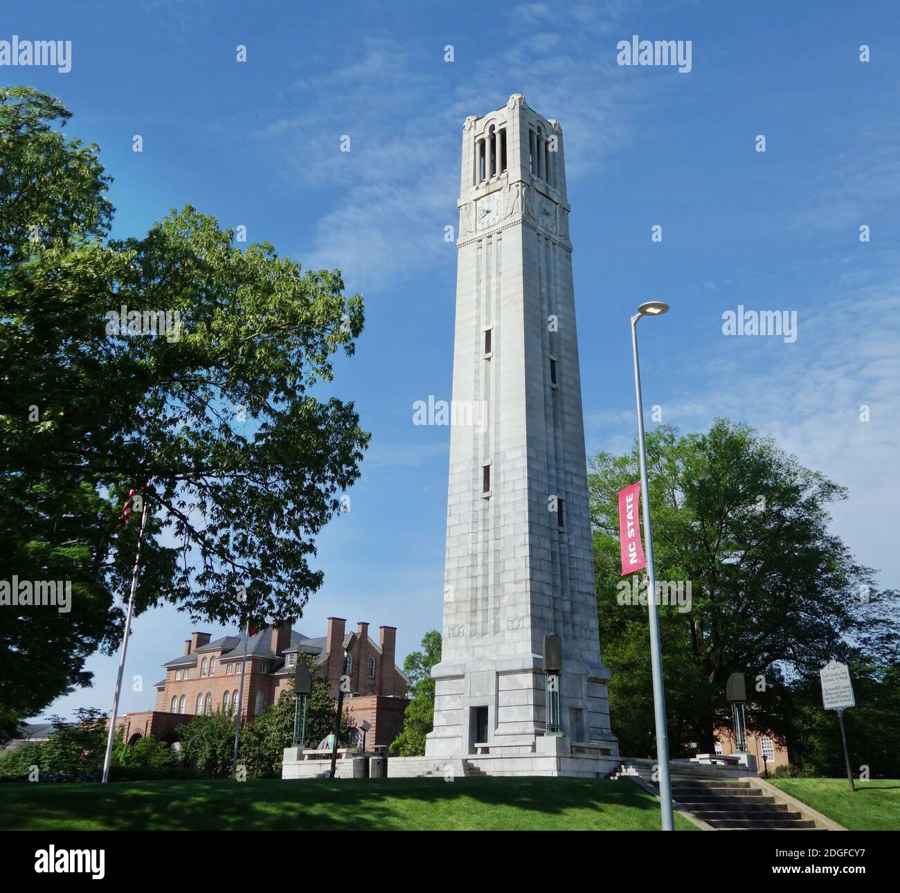 The bell tower on the NC State campus in Raleigh Stock Photo