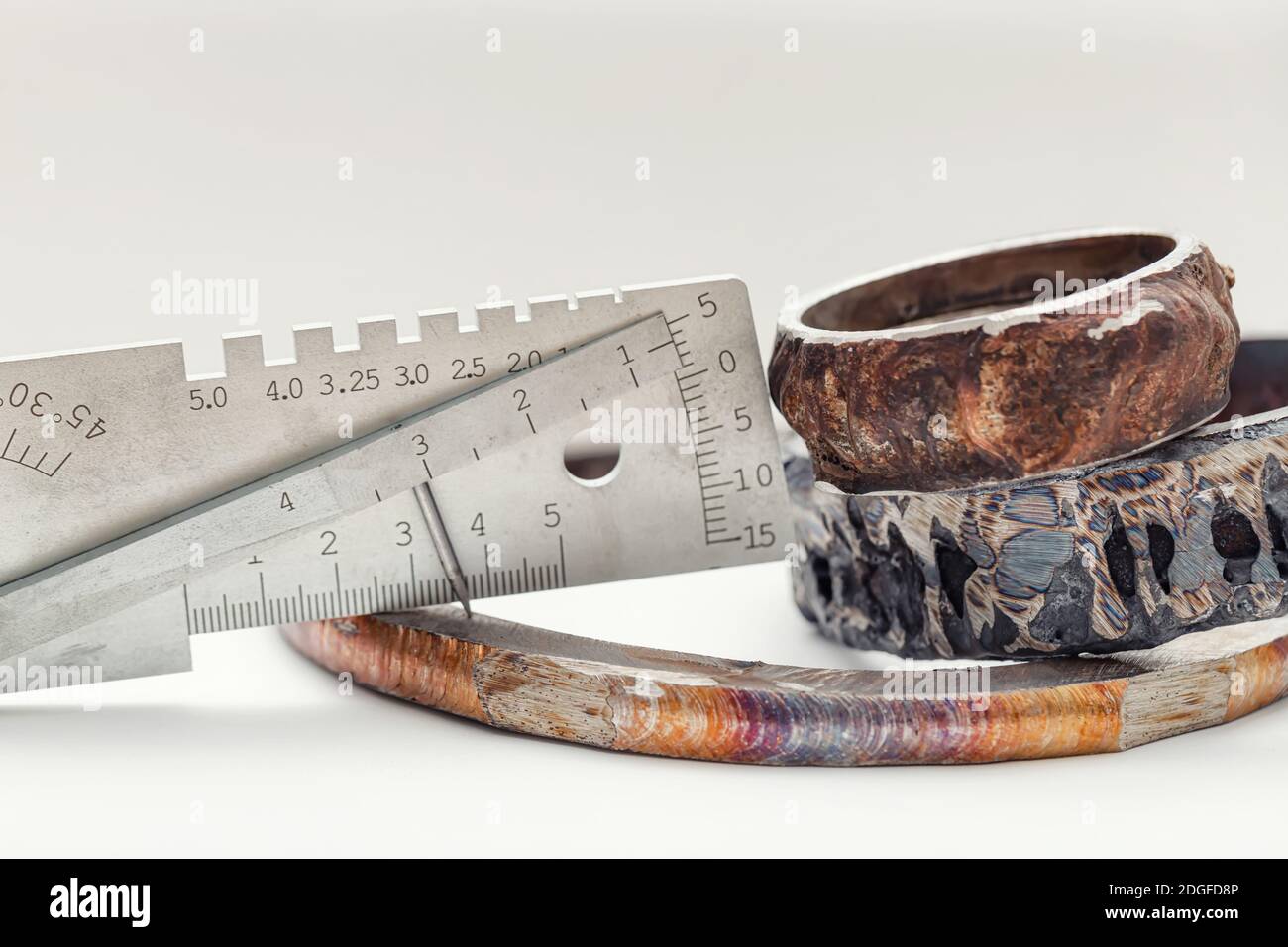 Mechanical cut out defective welds Stock Photo - Alamy