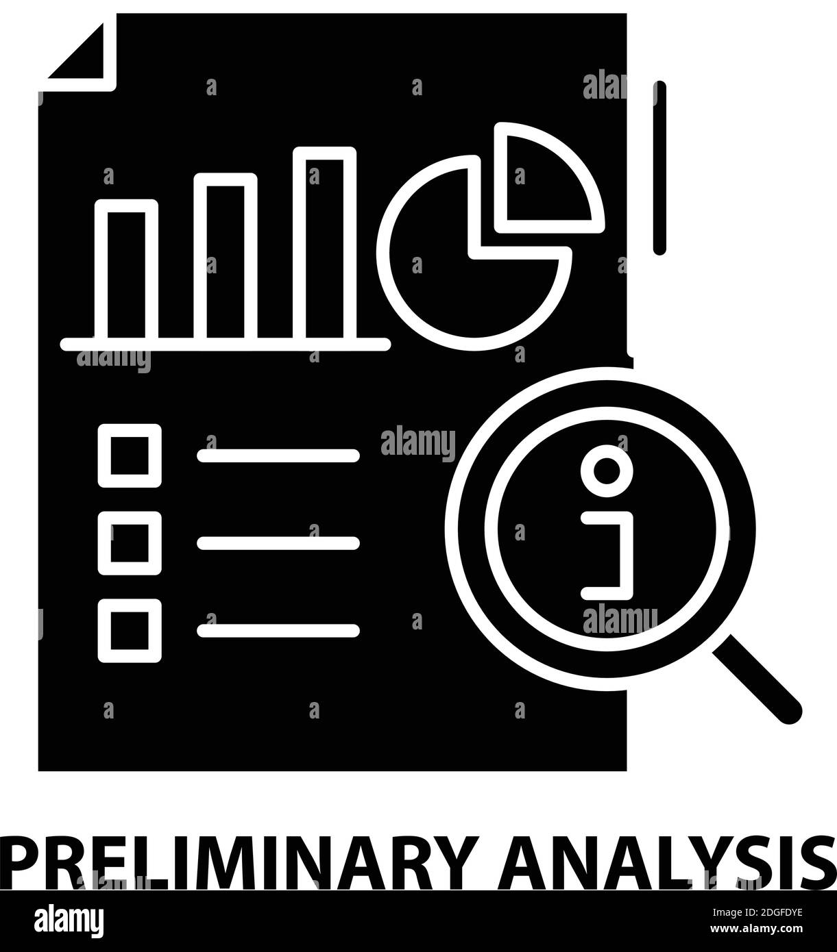 preliminary analysis icon, black vector sign with editable strokes, concept illustration Stock Vector