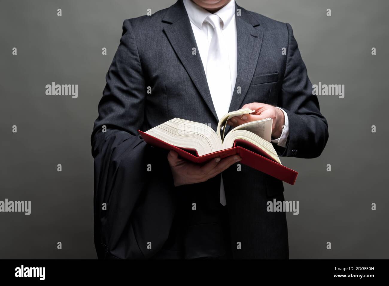German lawyer with a robe and a book Stock Photo