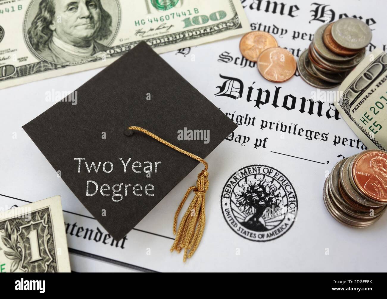 Two Year Degree college graduate Stock Photo