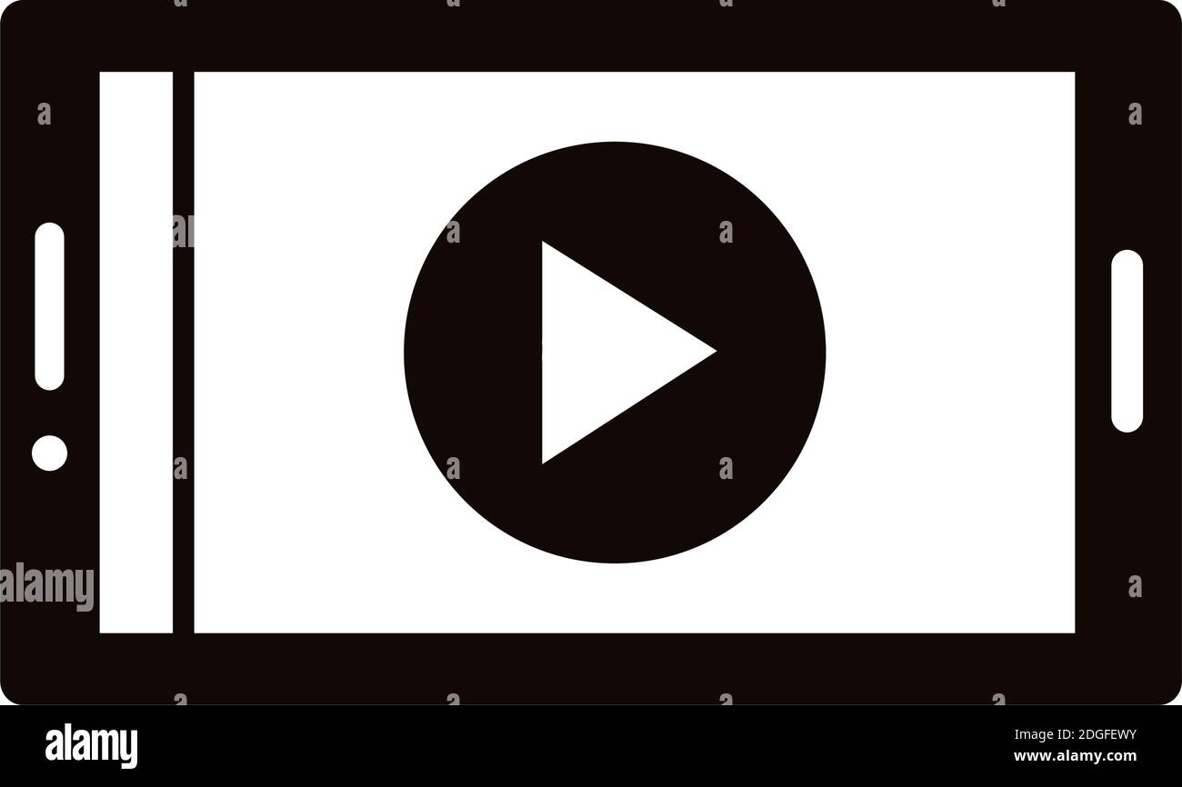 smartphone with play button block style icon vector illustration design ...