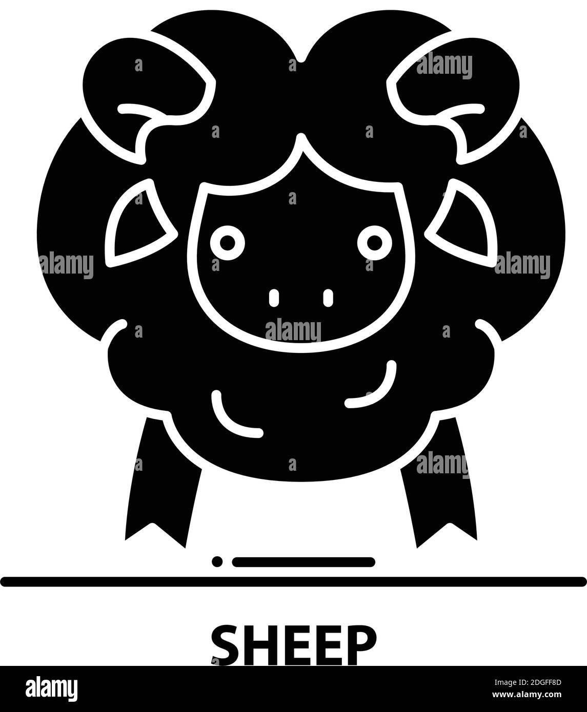 sheep icon, black vector sign with editable strokes, concept ...