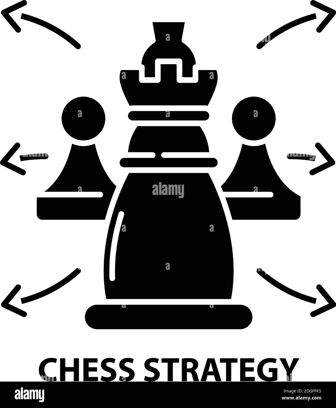 chess strategy icon, black vector sign with editable strokes, concept illustration Stock Vector