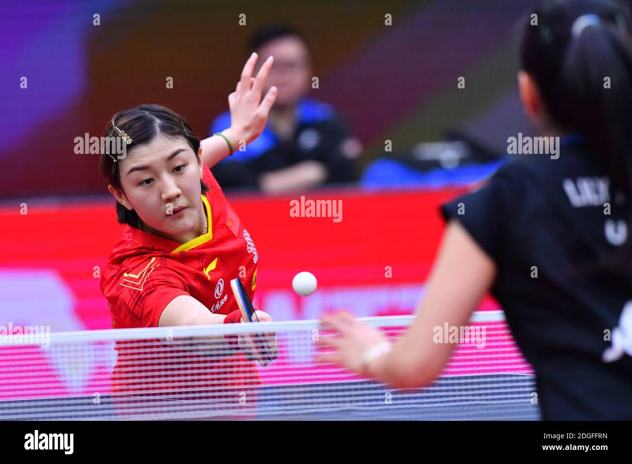 Chinese table tennis player Chen Meng plays against American table tennis  player Lily Ann Zhang at the 2020 ITTF World Cup Quarter Final in Weihai  cit Stock Photo - Alamy
