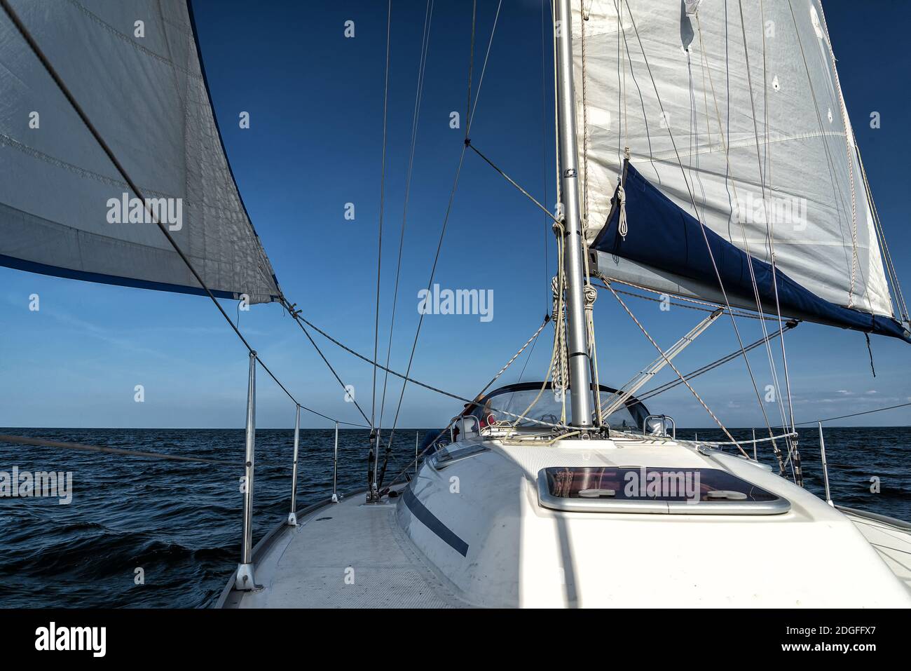 Sailing on a sailing yacht Stock Photo