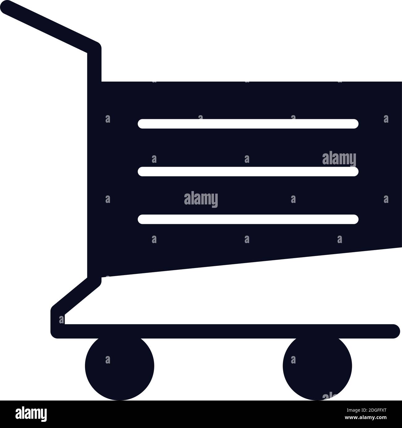 shopping cart trolley with horizontal lines , style line vector illustration design Stock Vector