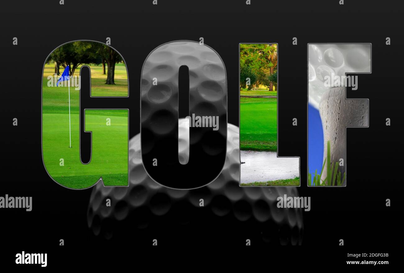 Golfing collage concept Stock Photo