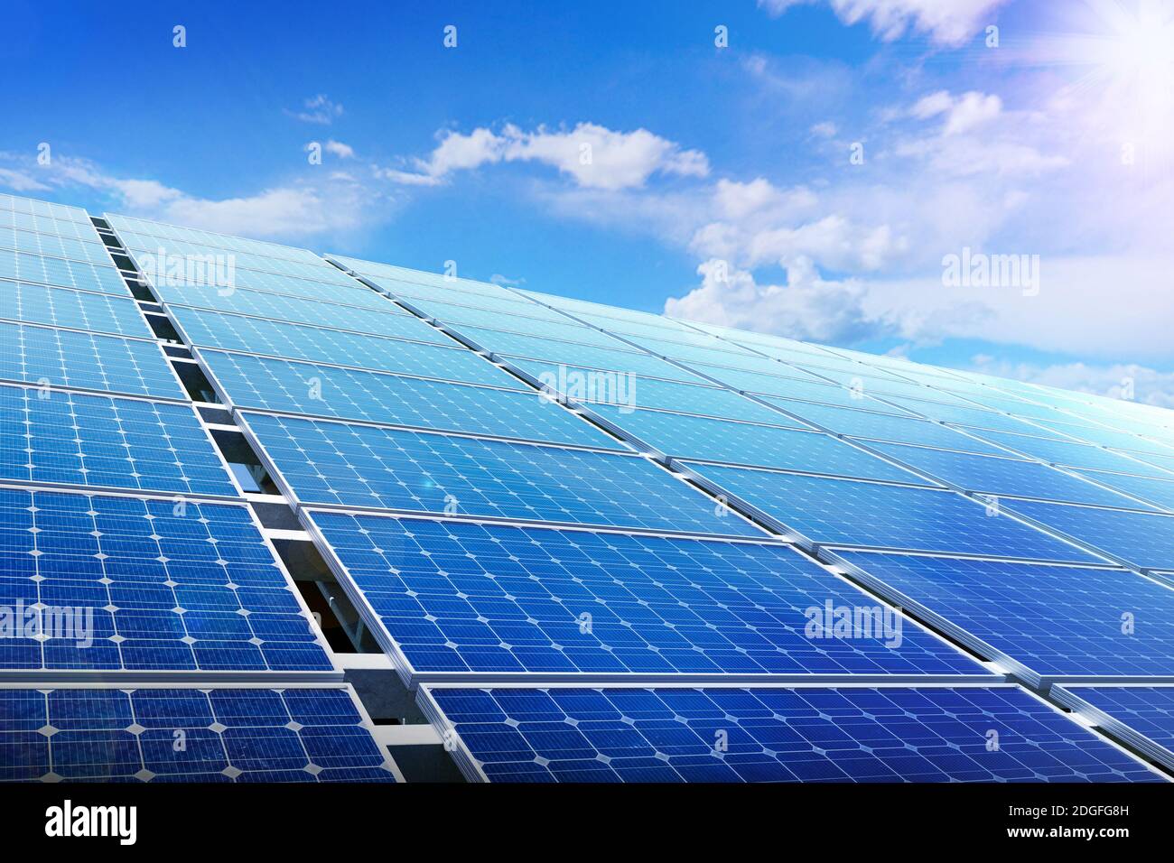 power solar panel on blue sky background,alternative clean green energy ...