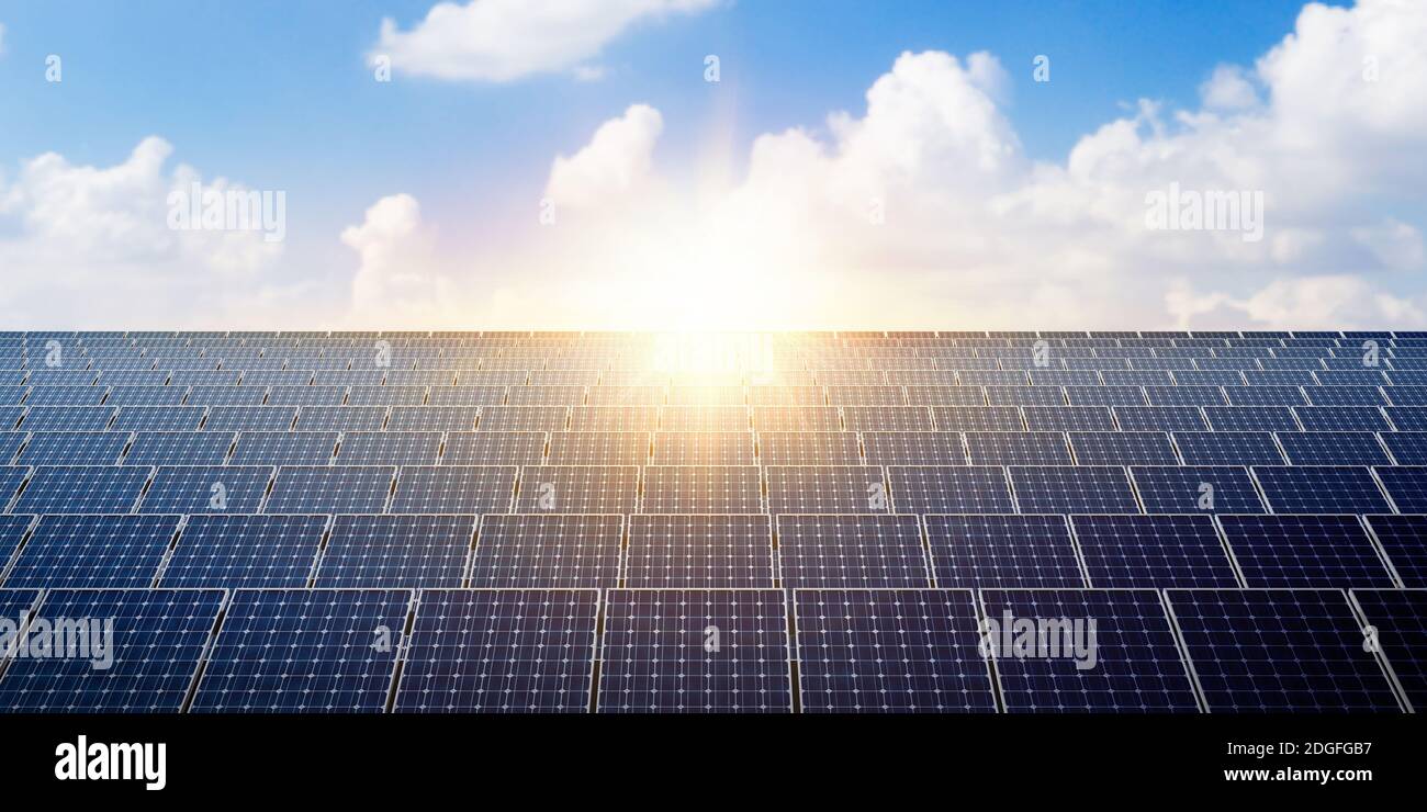 power solar panel on blue sky background,alternative clean green energy ...