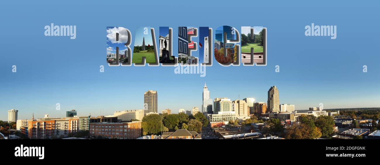Downtown Raleigh banner panorama Stock Photo