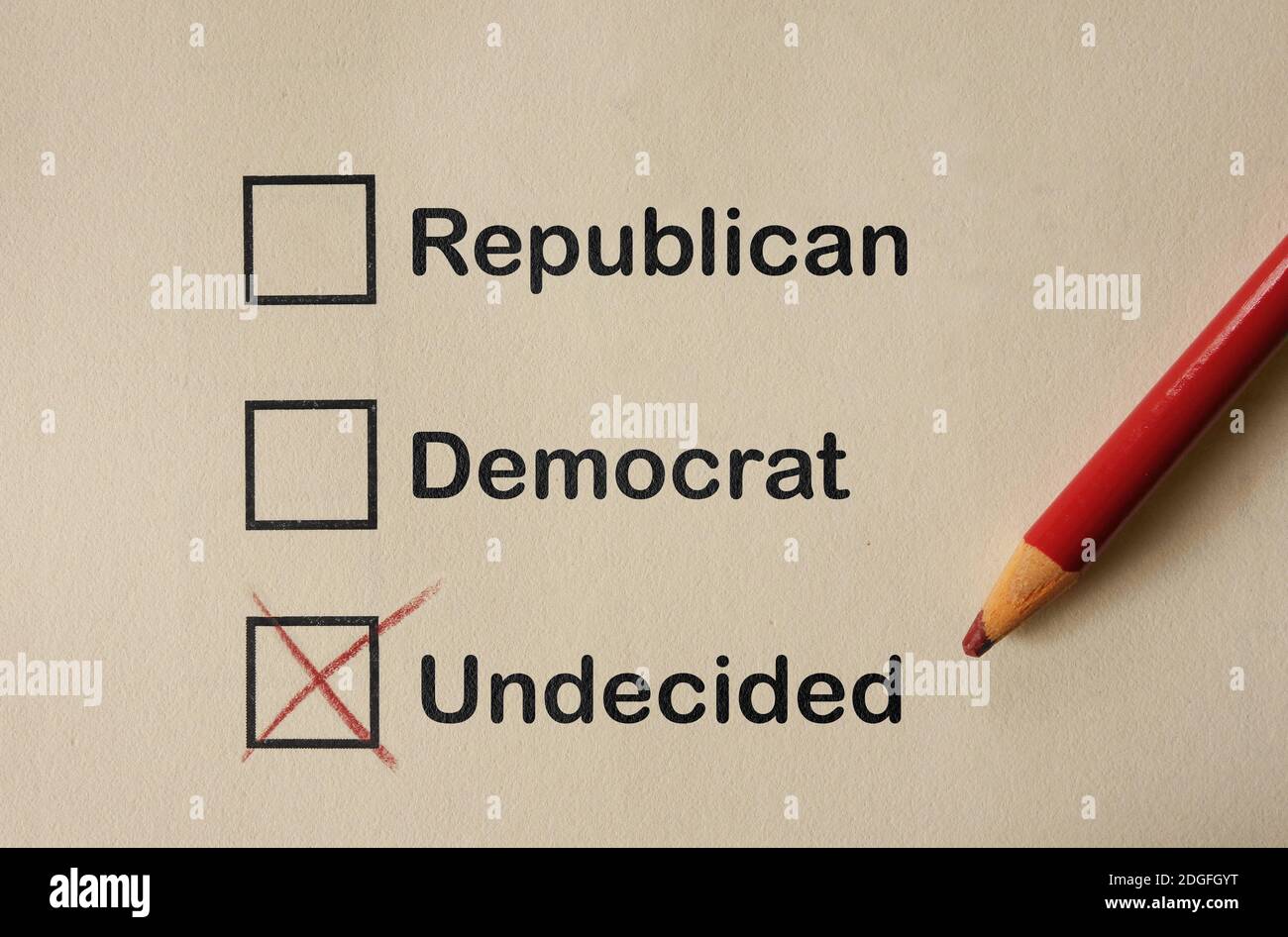 Undecided voter concept Stock Photo