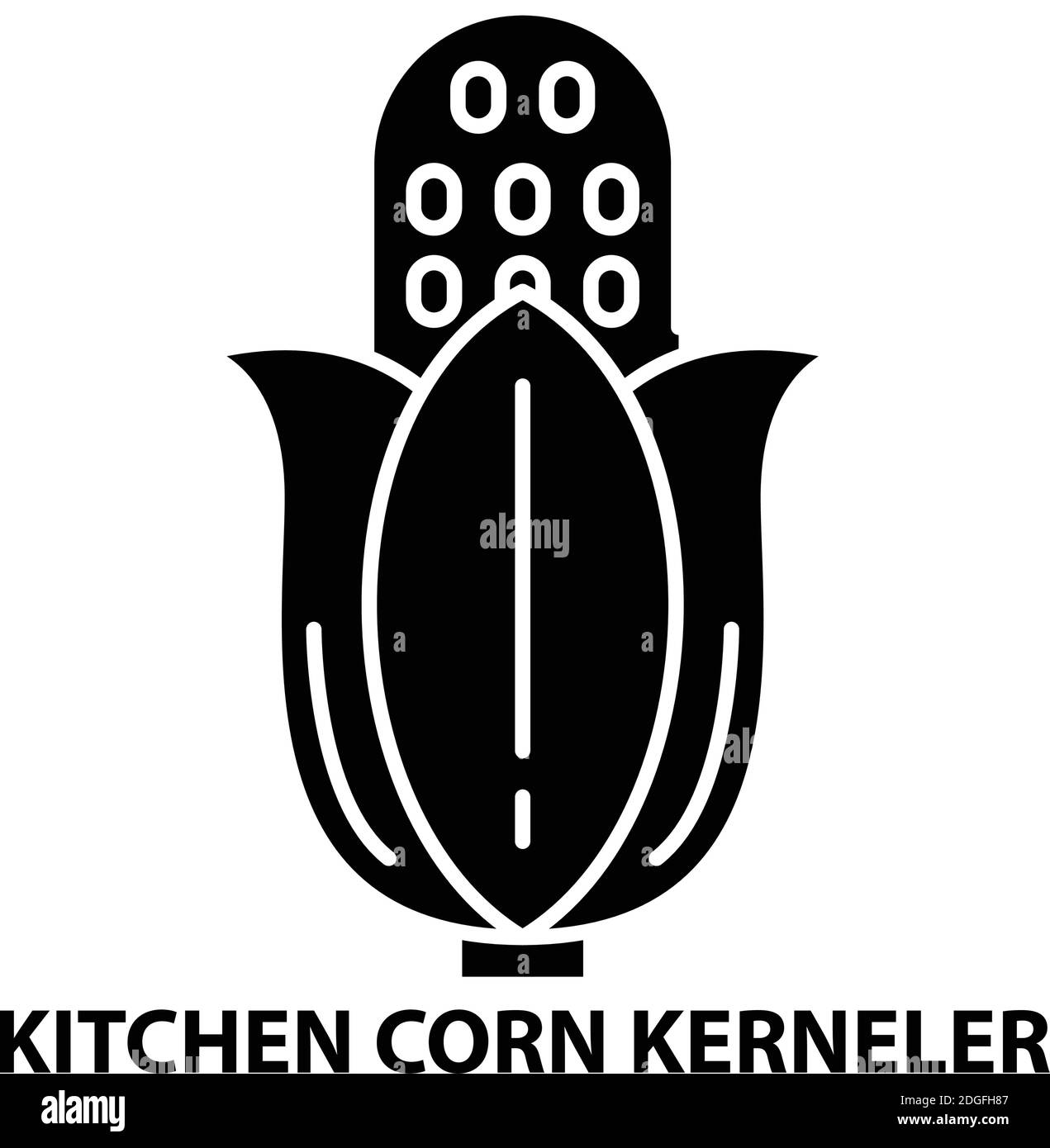 kitchen corn kerneler icon, black vector sign with editable strokes