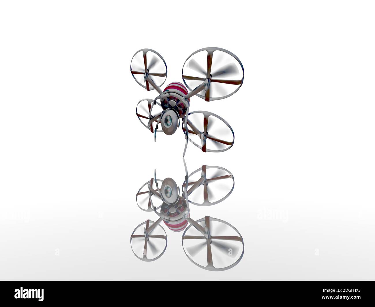 Camera drone on white background - 3d rendering Stock Photo - Alamy