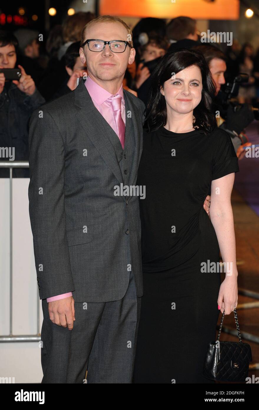 Simon Pegg and wife Maureen arriving for the European Premiere of Paul