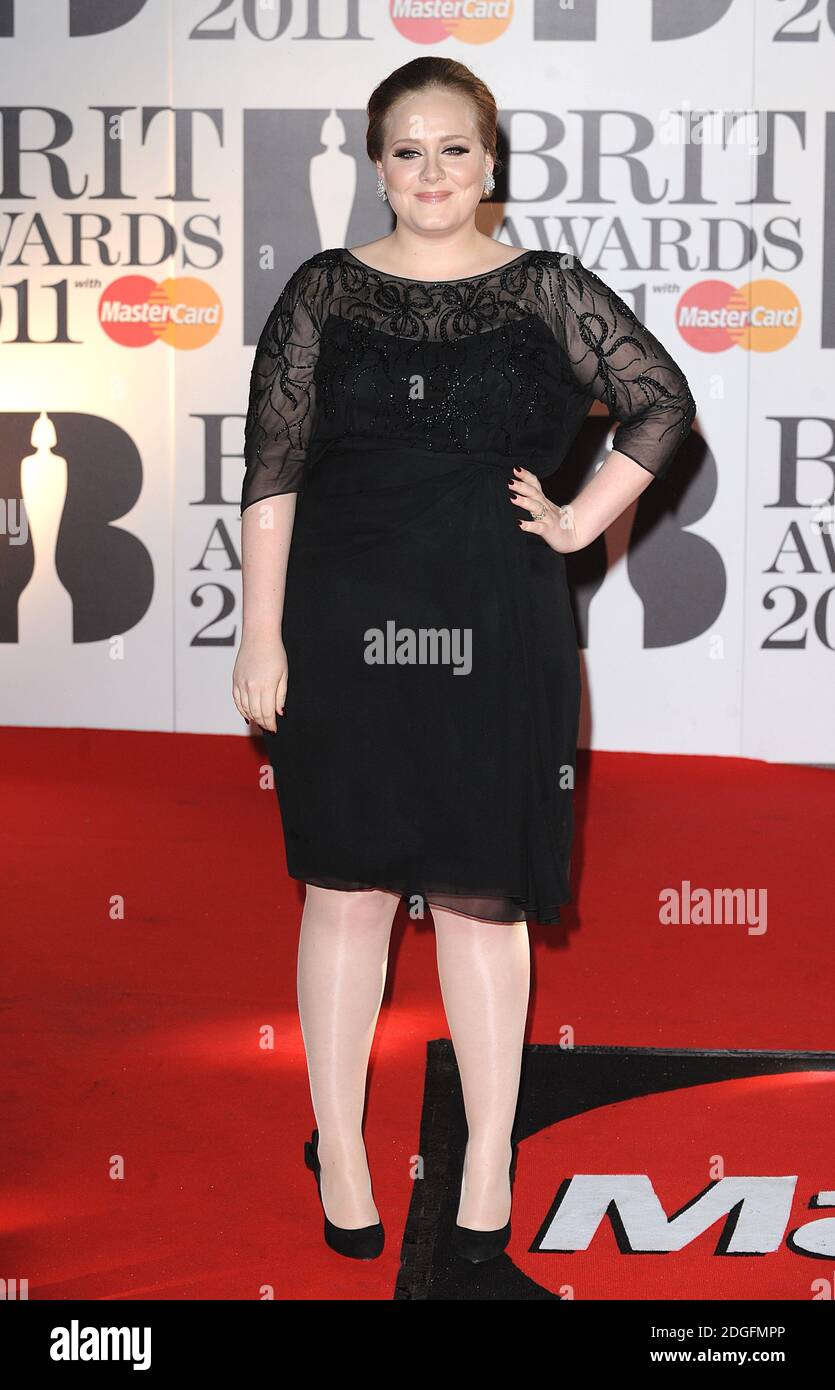Adele arriving for the 2011 Brit Awards at the O2 Arena, London Stock Photo  - Alamy