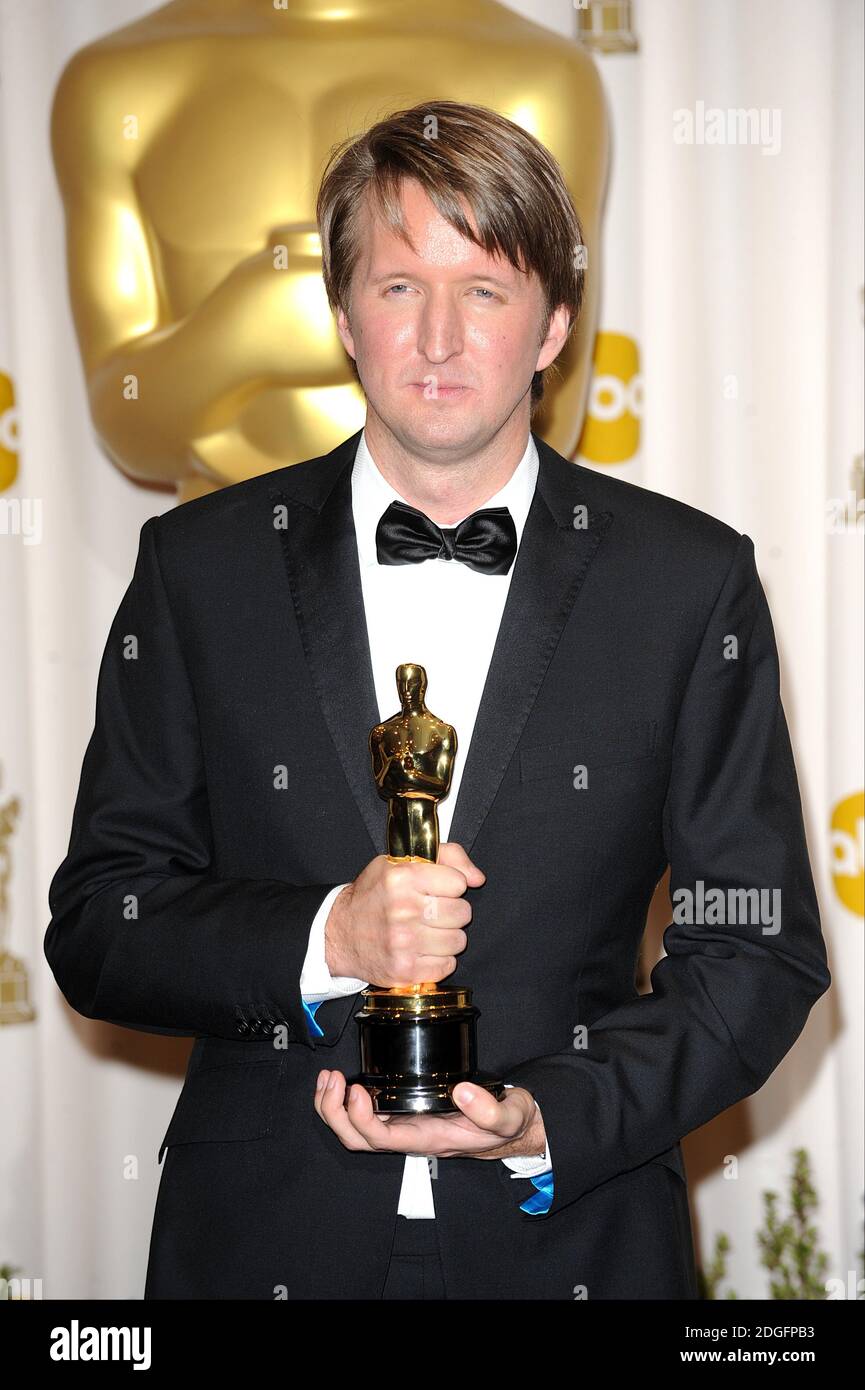 Tom Hooper with the Best Director award, received for The King's Speech ...
