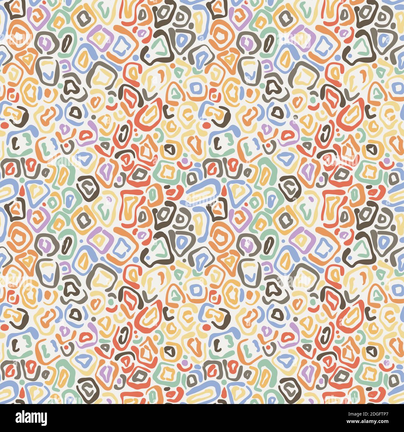 Seamless hand drawn coloring pattern. Creative endless background with blots. Abstract striped texture with bold lines. Decorative vector design Stock Vector