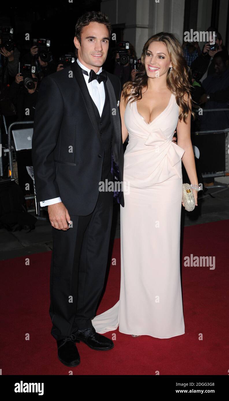 Kelly Brook and boyfriend Thom Evans arriving at the GQ Men of the Year Awards, 2011. Held at the Royal Opera House, Covent Garden, London. Stock Photo