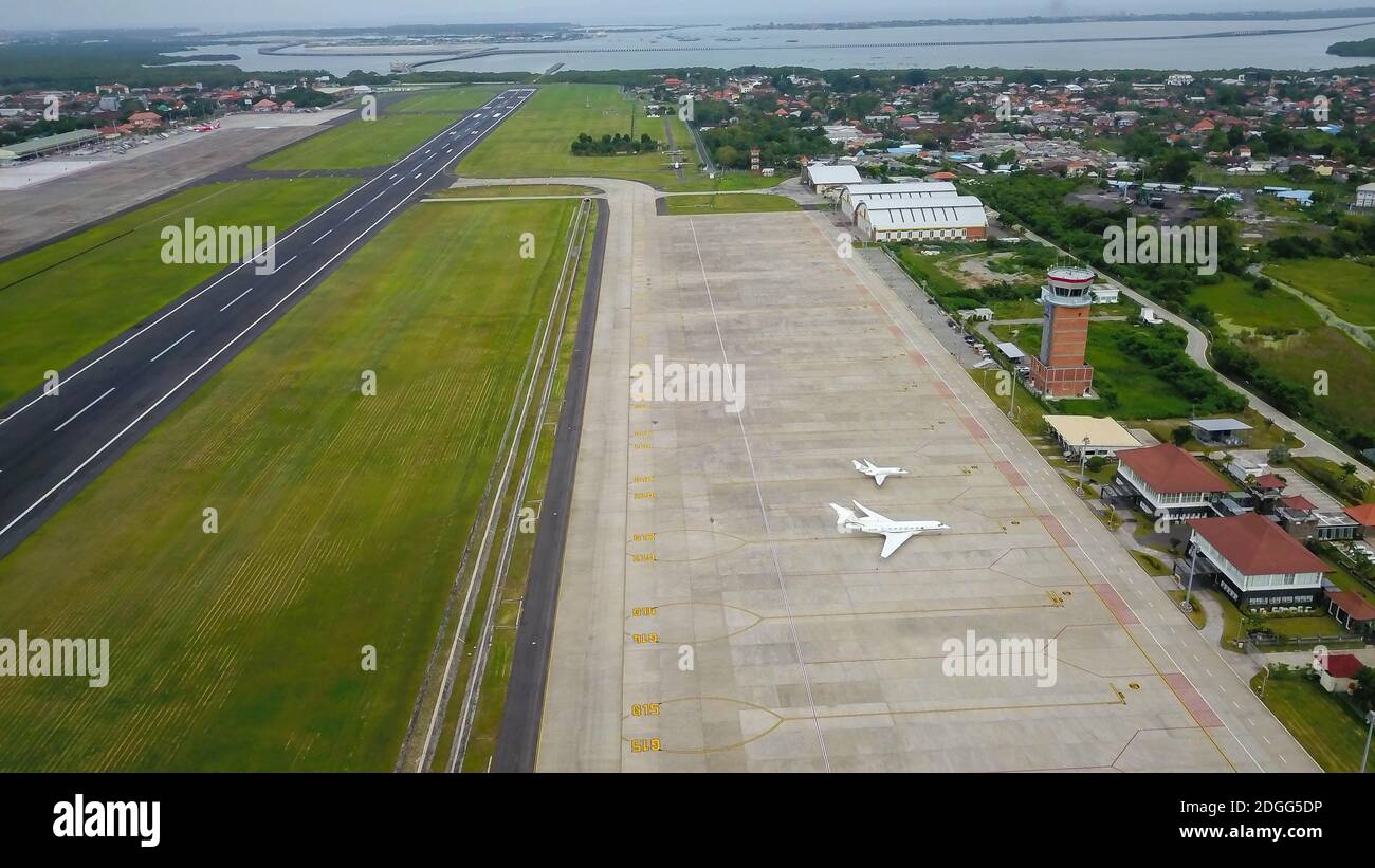 Airport Control Tower. Airport control tower at full capacity. Radar