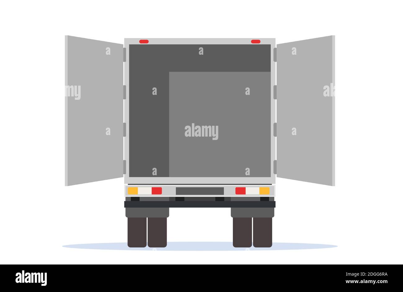 Truck trailer rear view side Stock Vector