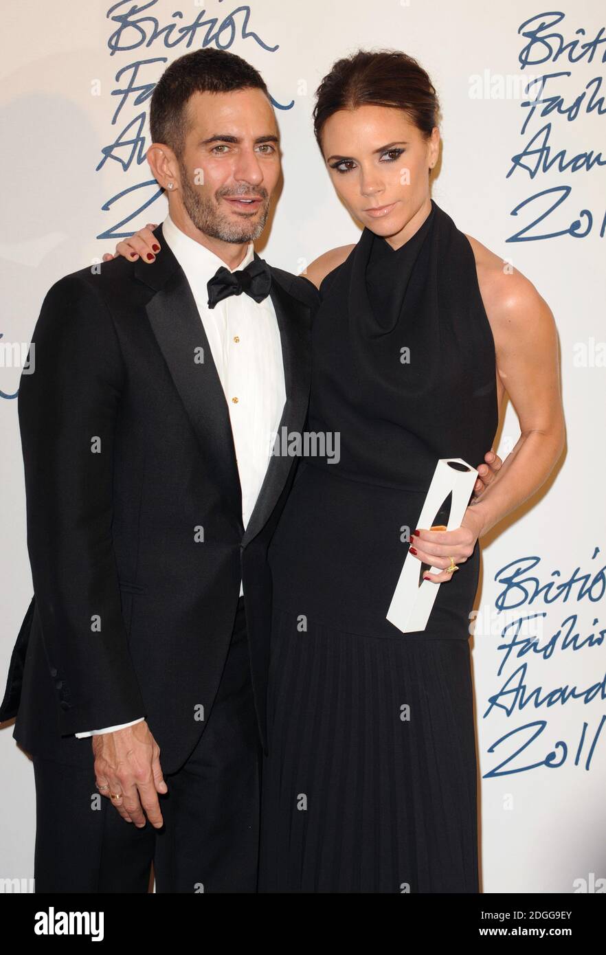Victoria Beckham and Marc Jacobs arriving at the British Fashion Awards