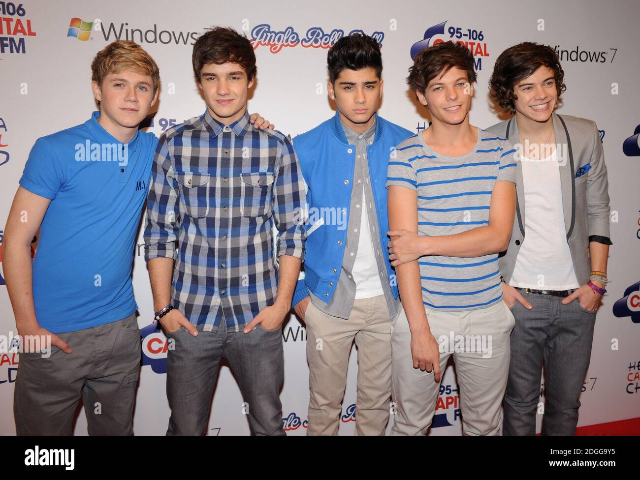 Niall Horan Liam Payne Zayn Malik Louis Tomlinson And Harry Styles From One Direction At The Capital Fm Jingle Bell Ball 11 The O2 Arena Greenwich London Stock Photo Alamy