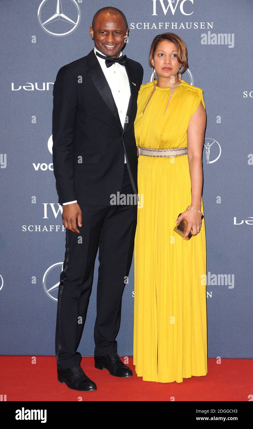 Patrick Vieira And Wife Cheryl Arriving At The Laureus Sports Awards 2012 Westminster Central Hall London Stock Photo Alamy