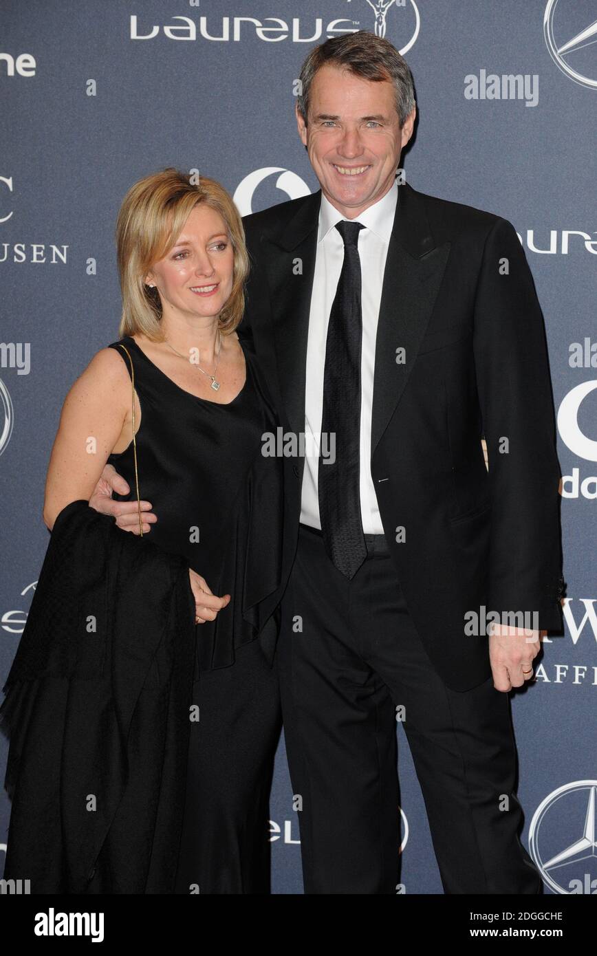 Alan Hansen and wife arriving at the Laureus Sports Awards 2012