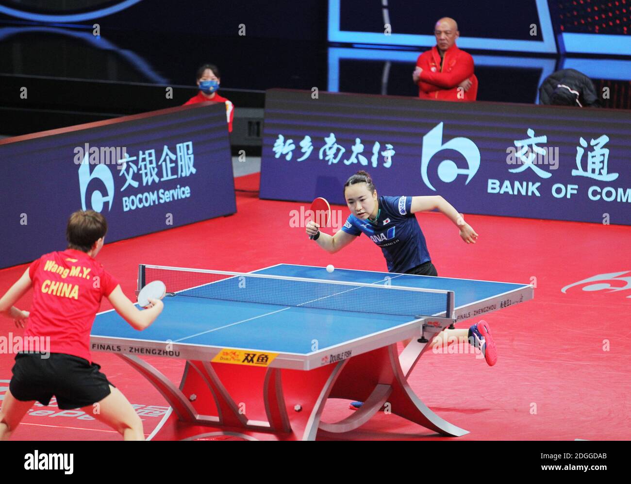 Japanese table tennis player Mima Ito plays against Chinese table