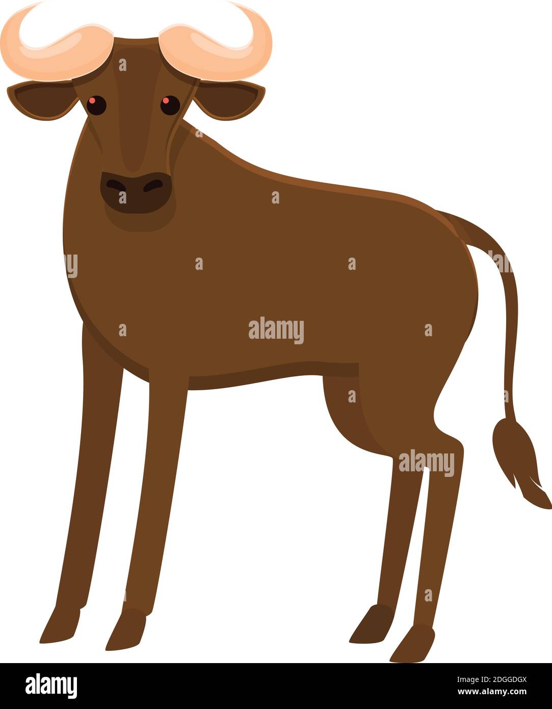 Zoo wildebeest icon. Cartoon of zoo wildebeest vector icon for web design isolated on white background Stock Vector