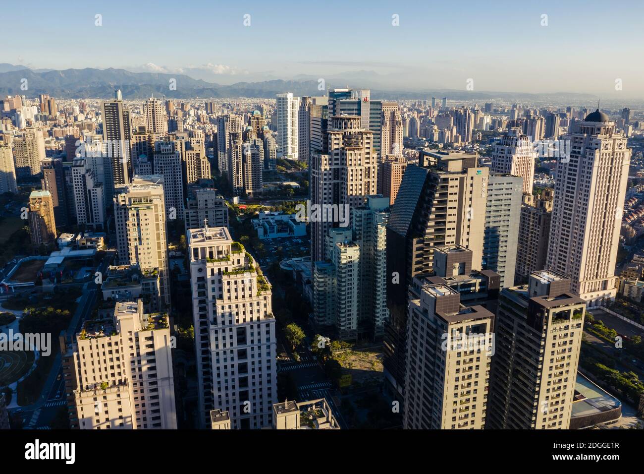 Cityscape of Taichung city with skyscrapers and buildings Stock Photo