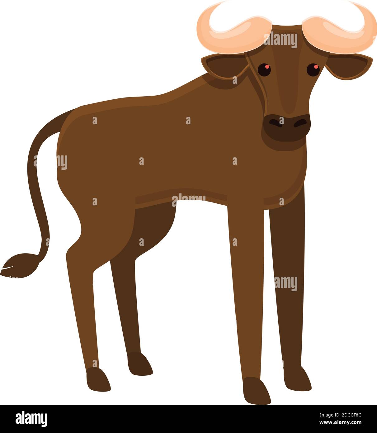 Safari wildebeest icon. Cartoon of safari wildebeest vector icon for web design isolated on white background Stock Vector
