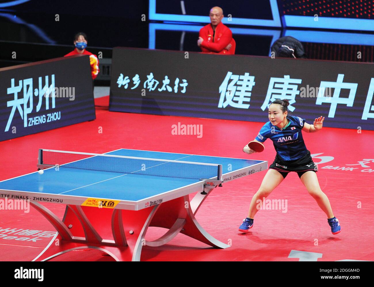 Japanese table tennis player Mima Ito plays against Chinese table