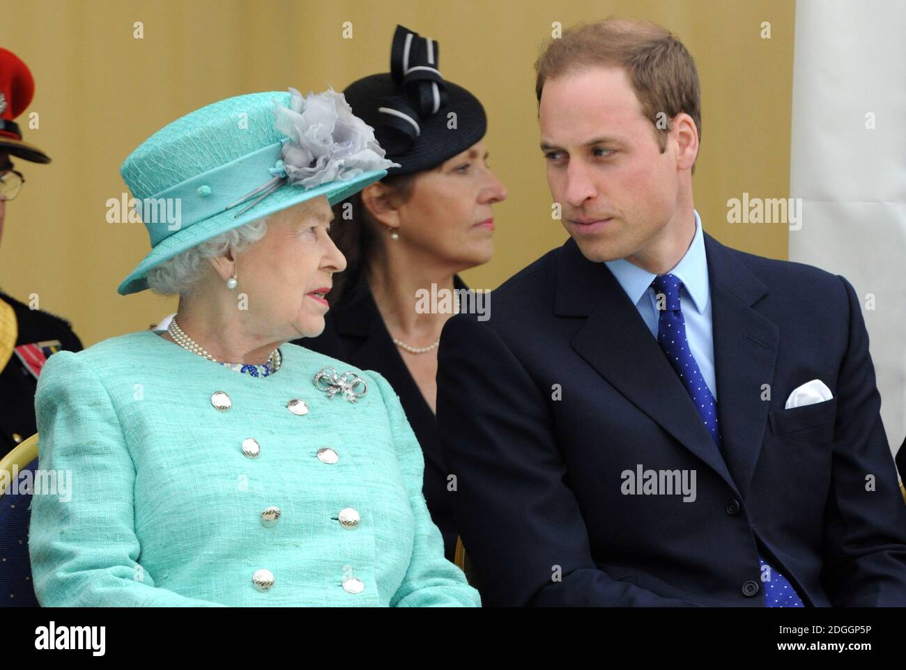 Queen Elizabeth II and Prince William, The Duke of Cambridge watch