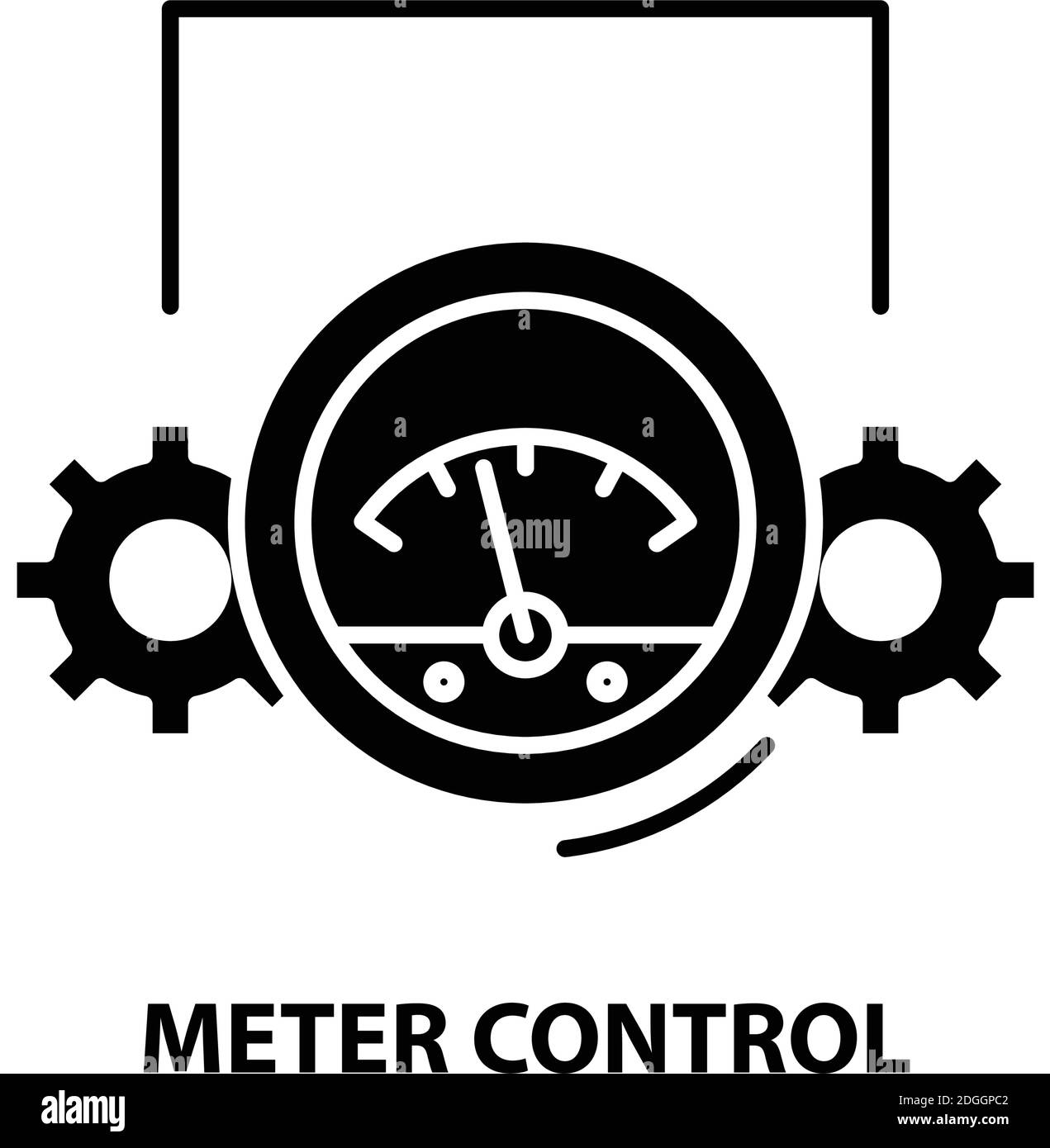 meter control icon, black vector sign with editable strokes, concept illustration Stock Vector