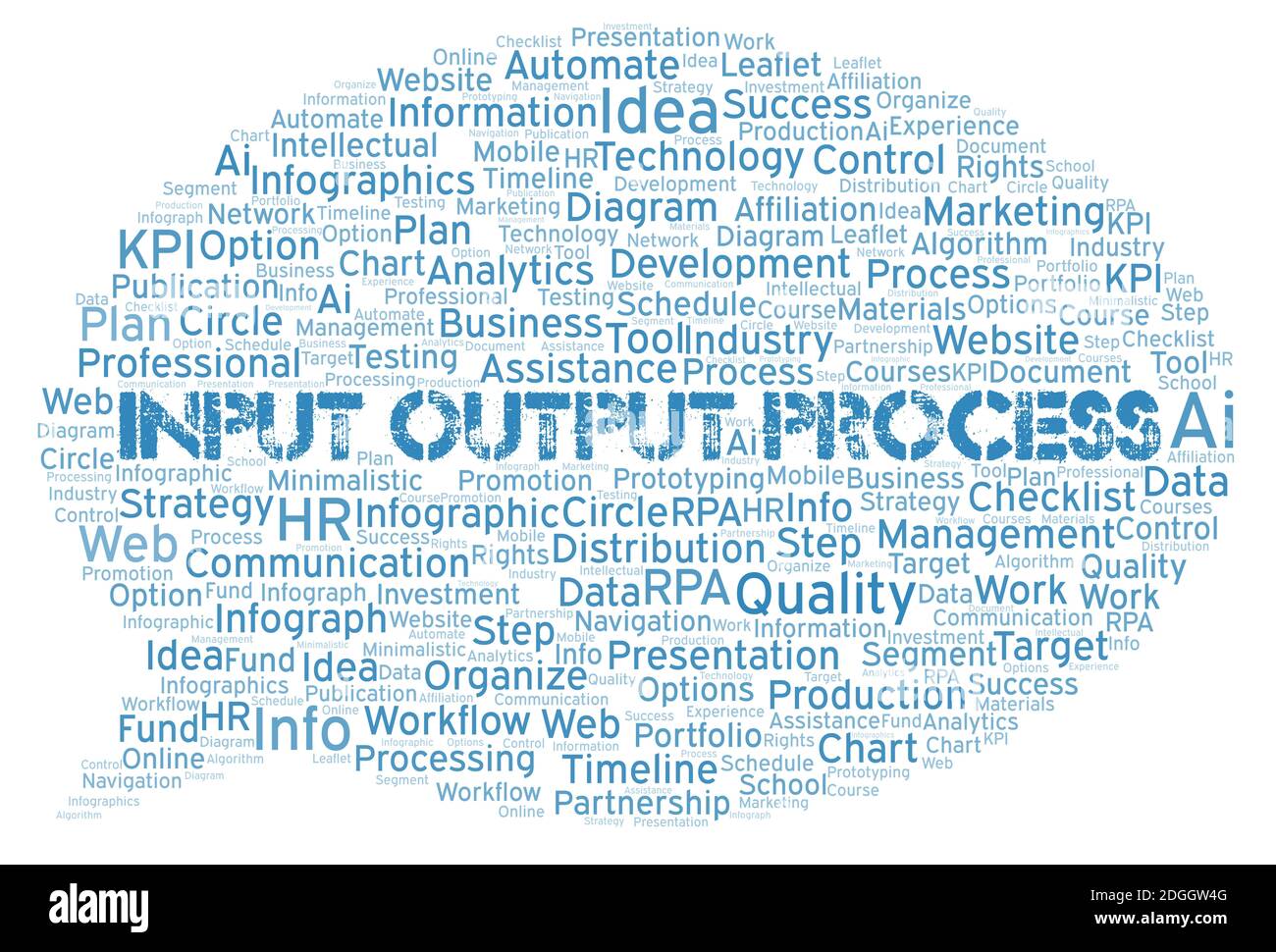 Input Output Process typography word cloud create with text only Stock ...