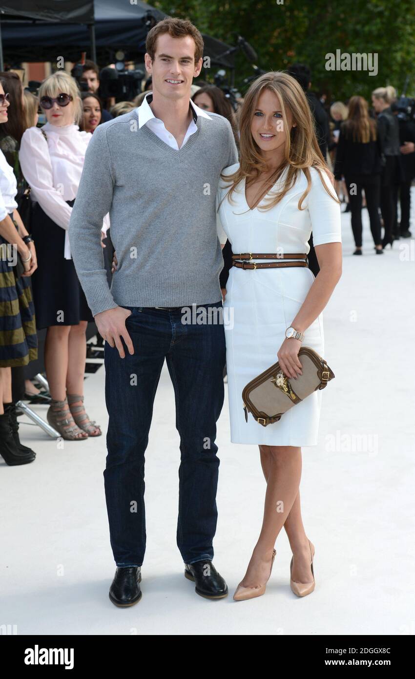 Andy Murray and girlfriend Kim Sears at the Burberry Prorsum Catwalk Show,  Hyde Park. Part of London Fashion Week SS13, London Stock Photo - Alamy