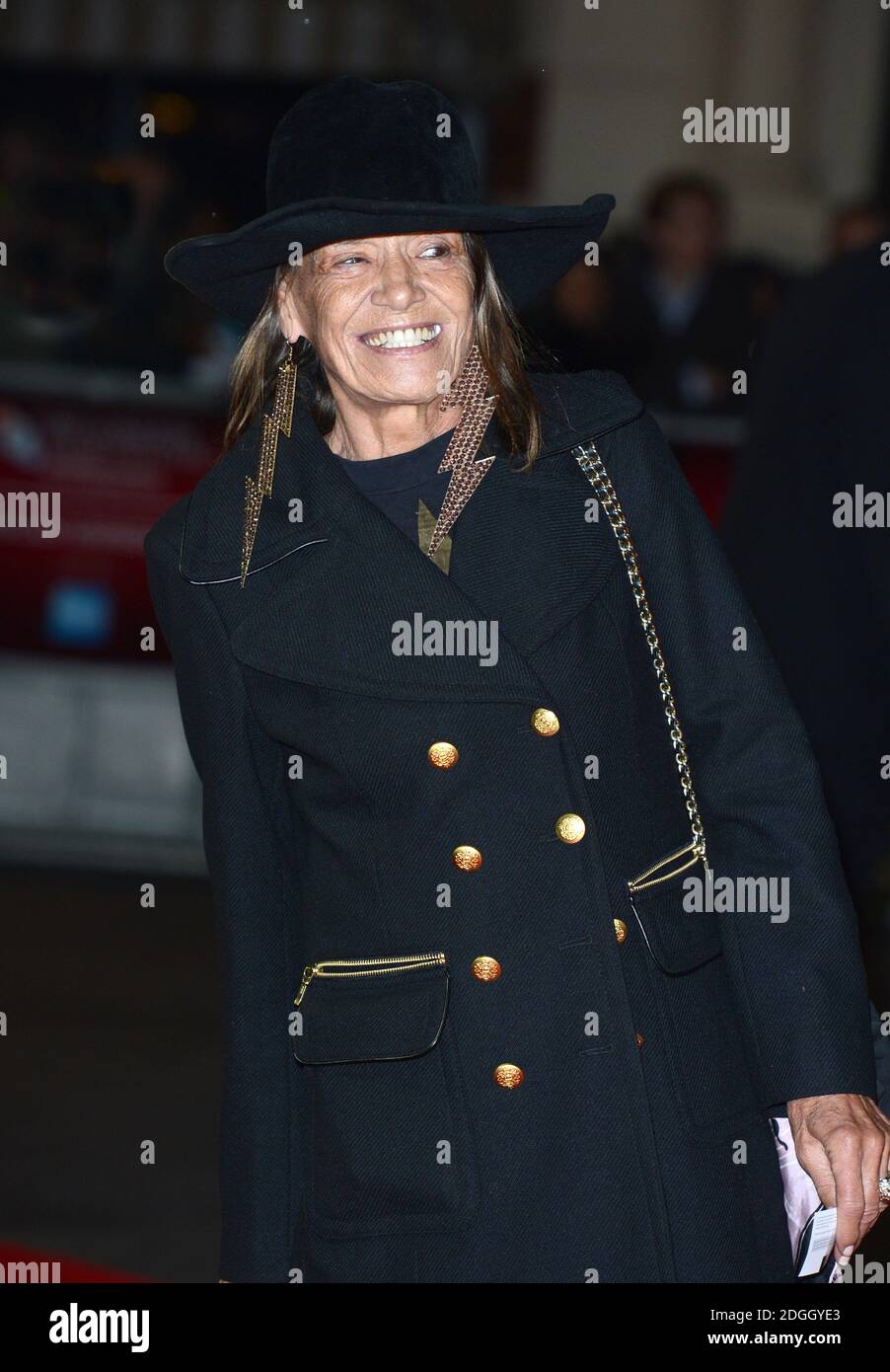 Anita Pallenberg arriving at the 56th BFI London Film Festival Gala Screening of Crossfire Hurricanes, Odeon Cinema, Leicester Square, London.   Stock Photo