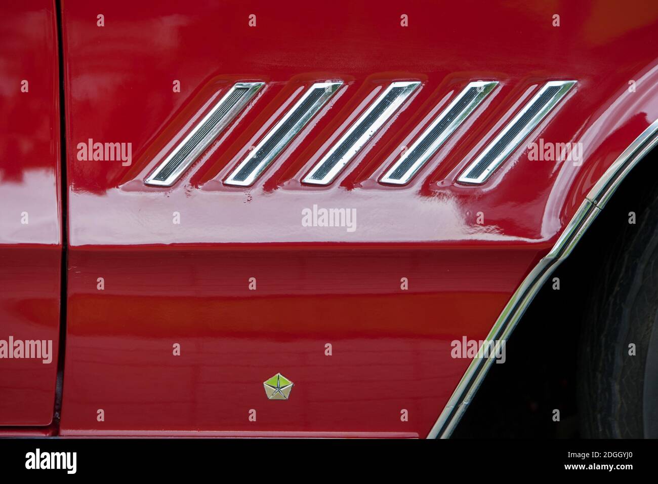 Antwerp, Belgium, June 2013, Close up detail of a 60's vintage red