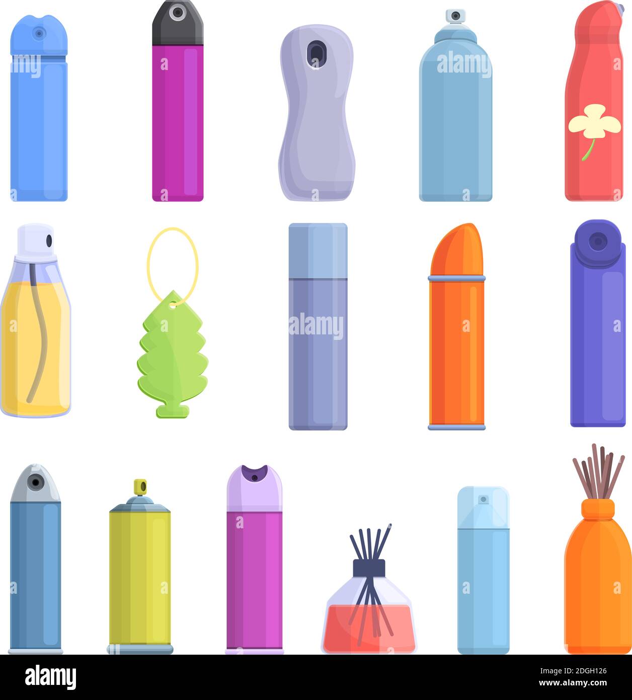Air freshener icons set. Cartoon set of air freshener vector icons for