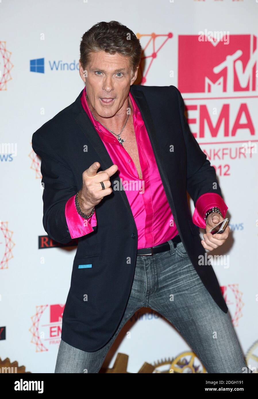 David Hasselhoff arriving for the 2012 MTV Europe Music Awards at the