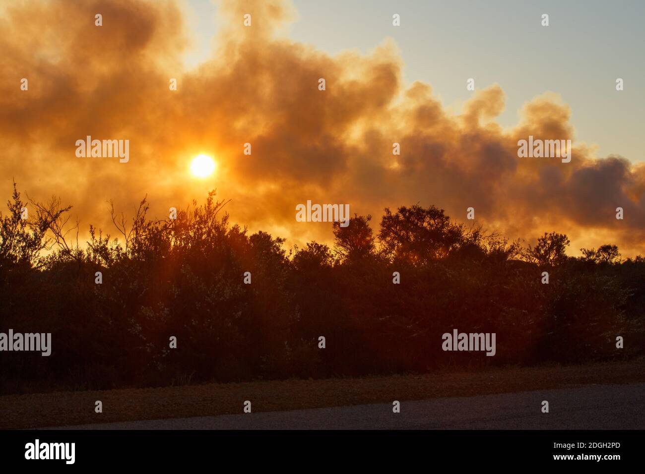 Fire close to Esperance, Western Australia Stock Photo