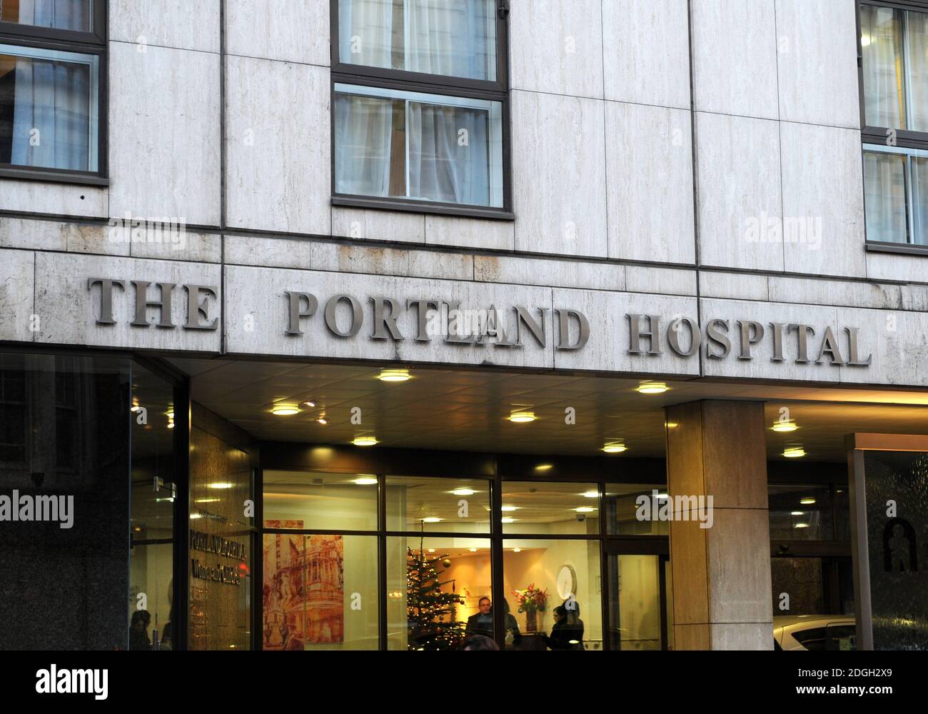 The Portland Hospital, a possible location for the birth of the Duke and Duchess of Cambridge's baby, London. Copyright Doug Peters EMPICS Entertainment Stock Photo