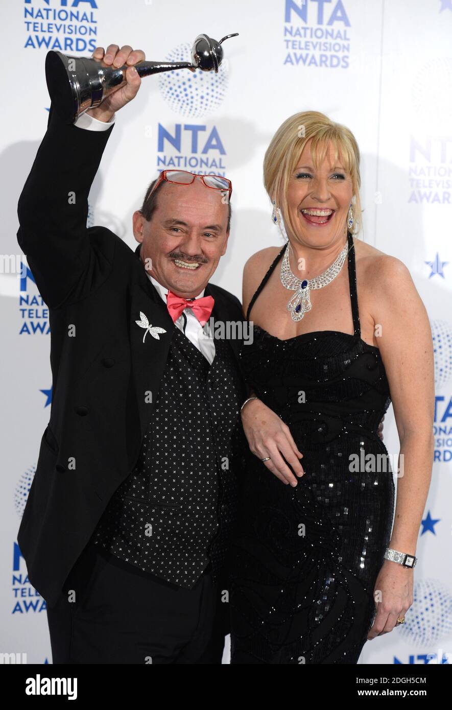 Brendan o carroll and his wife jennifer gibney backstage at the