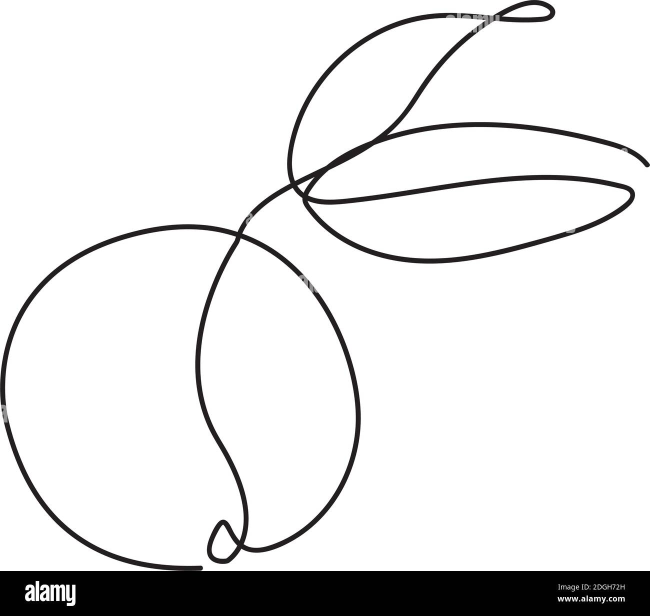 orange fruit one line style icon vector illustration design Stock ...
